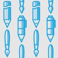 seamless pattern with drawing and writing tools