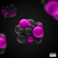 3D concept illustration molecules spheres abstract background