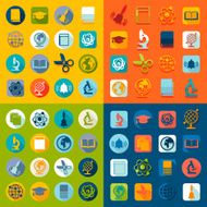 Set of education flat icons N106