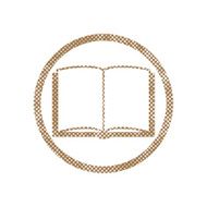 Open book Vector icon with pixel print halftone dots texture