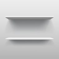 Realistic double book shelf template vector illustration