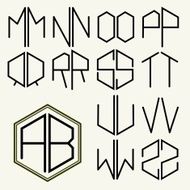 Set 2 template two letter to create a monogram