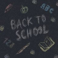 Back to school Written by chalk on the asphalt background N2