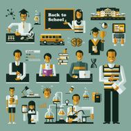 Education icons Set of icons on a theme school university