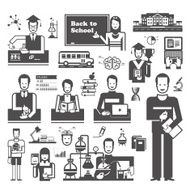 Back to School Set of icons on a white background
