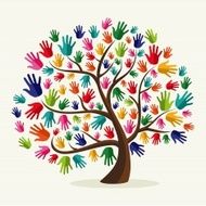 Diversity tree hands illustration N2