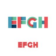 E F G H Modern Colored Layered Font or Alphabet