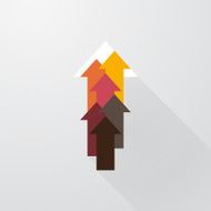 arrow composed of smaller colored arrows