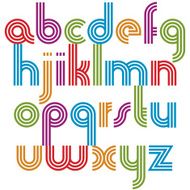 Bright lowercase letters with rounded corners N4