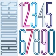 Poster tall colorful striped numbers with double equal lines