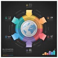 Global Business And Financial Infographic With Arrow Round Circle Diagram