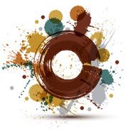 Colorful vector ink splash seamless pattern with overlap circles N2