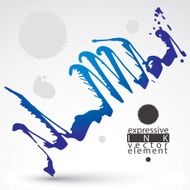 Artistic bright abstract dirty ink template scanned and traced N2
