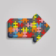 Arrow puzzle concept on gray background Vector N2