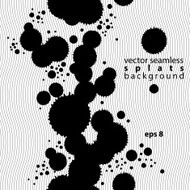 Black and white vector ink splash seamless pattern vertical