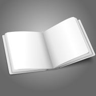 Blank white vector opened book or photo album for your N3