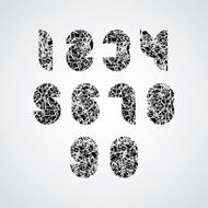 Pattern choppy black and white decorative numbers