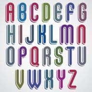 Rounded cartoon colorful uppercase letters jolly animated font
