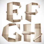 Origami style vector letters E F G H