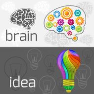 brain gears and lightbulb