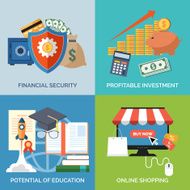 Set of flat design concept icons for business N10