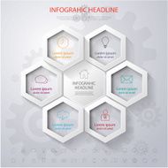 Business hexagon template Vector illustration