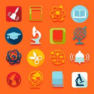 Set of education flat icons N114