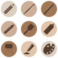 Vector Set of Art Painting and Drawing Icons N11