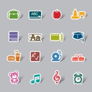 Education Color Icon Label