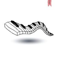 Vector Piano Keyboard Icon hand drawn illustration N3