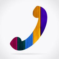 Vector phone colorful wooden icon