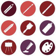Vector Set of Art Painting and Drawing Icons N12
