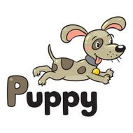 Little dog or puppy coloring book Alphabet P N2