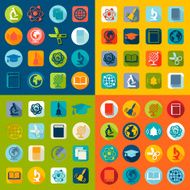 Set of education flat icons N116