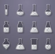 Test tubes and flasks icons