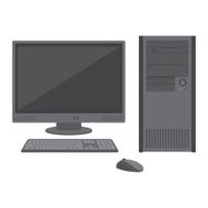 desktop computer with lcd monitor keyboard and mouse