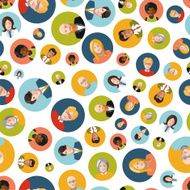 Different coloutful user interface avatar flat icons isolated seamles pattern