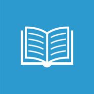 book icon isolated white on the blue background N9
