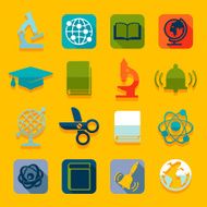 Set of education flat icons N119