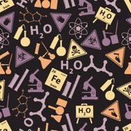 chemistry color icons dark pattern eps10