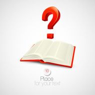 The book with a question mark Vector illustration