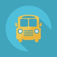 Flat modern design with shadow vector icons school bus