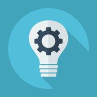 Flat modern design with shadow bulb and gear is N2