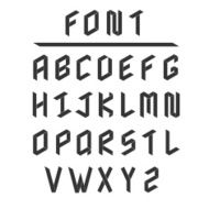 Retro 3D black font uppercase type