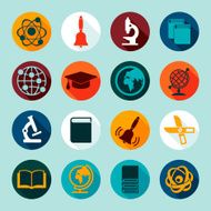 Set of education flat icons N121
