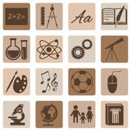 Vector Set of School Subjects Icons N11