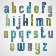 Geometric retro style bold poster font with halftone lines print