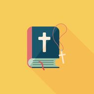 bible flat icon with long shadow eps10 N26