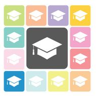 Graduation cap Icon color set vector illustration