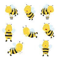 Illustrator of bees funny cartoon